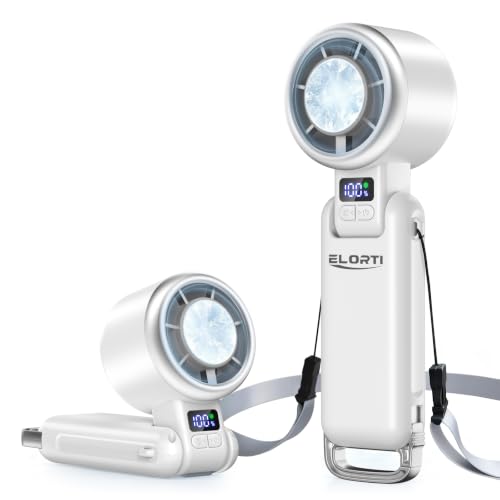 Portable-Fan-Handheld-Fan-with-Turbo-Ice-Cooling-White Portable Fan, Handheld Fan with Turbo & Ice Cooling, White - Image 1