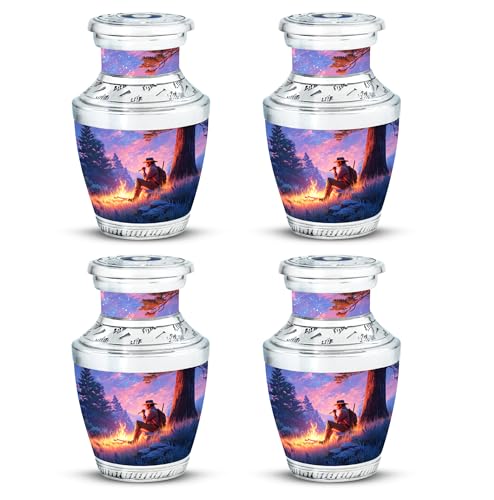 Image of Cowboys Urn Human Urns for Ash 3 Inch 4 Qty | Cremation Urns for Men & Women Small Ashes Keepsake