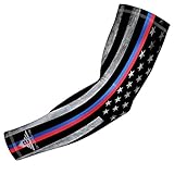 Bucwild Sports First Responder USA Flag Compression Arm Sleeve - Youth & Adult Sizes - Perfect for Baseball Basketball Football UPF 50+ (1 Sleeve - 1st Responder - Adult Medium)