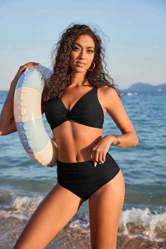Ekouaer Bikini Damen Set Bauchweg Sexy High Waist Push Up Zweiteiliger Badeanzug Swimsuit S-XXL – Bild 5