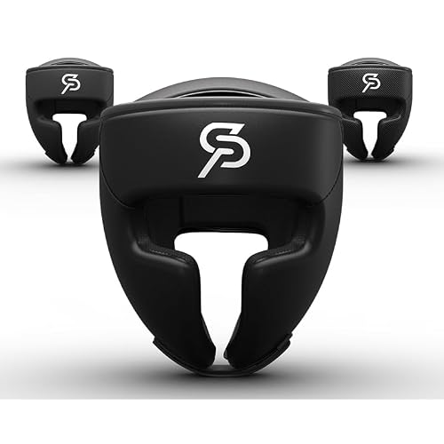 SAEEPABUL Boxing Headgear, Head Guard for Kids Adult Men, One Fits All Ages MMA Training and Kickboxing, Karate Taekwondo Muay Thai Headgear Martial Arts Helmet, Black