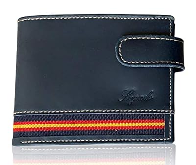 LEGADO Cartera Hombre Marino Piel tratada Bandera España Cartera Ubrique Regalo Pulsera Bandera de España (Horizontal Marino con Broche) | Ya disponible en tu tienda friki favorita! En mundofriki.es!