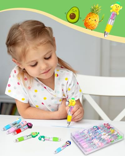 34 wielokolorowe długopisy gadżety urodzinowe dla dzieci, 4 kolory z uroczymi zwierzętami Kawaii, kolorowe długopisy żelowe dla dzieci, upominki urodzinowe, gadżety szkolne, idealne na Boże Narodzenie