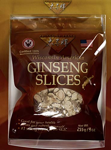 Prince of Peace Pure Ginseng Slices 100% Wisconsin American, 9 Ounce, 255g