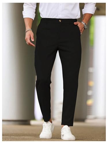 SOLY HUX Men's Work Suit Pants High Waisted Business Casual Dress Pants with Pocket Office Outfits2