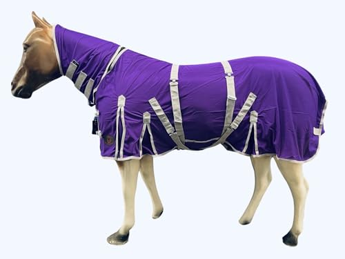 Image of Heavy Duty Horse Fly Sheet with Neck and Detachable Belly Band | Summer Sheet (76, Purple)