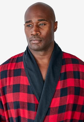 KingSize Men's Big & Tall Jersey-Lined Flannel Robe4