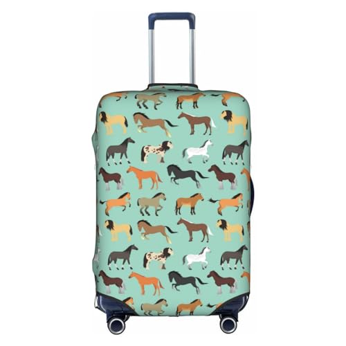 SWEET TANG Washable Luggage Cover Fashion Animal Print Horse Suitcase Protector Fits 18-32 Inch Luggage