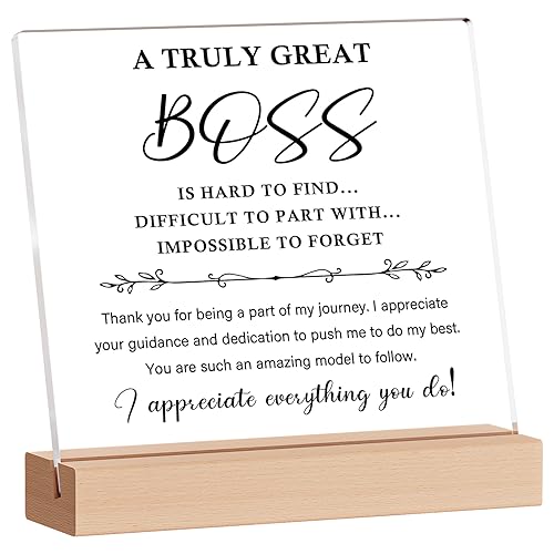 Funnli Boss Gifts for Women Men Acrylic Plaque, Gifts for Boss Women, Best Birtdhay Thank You Gifts...