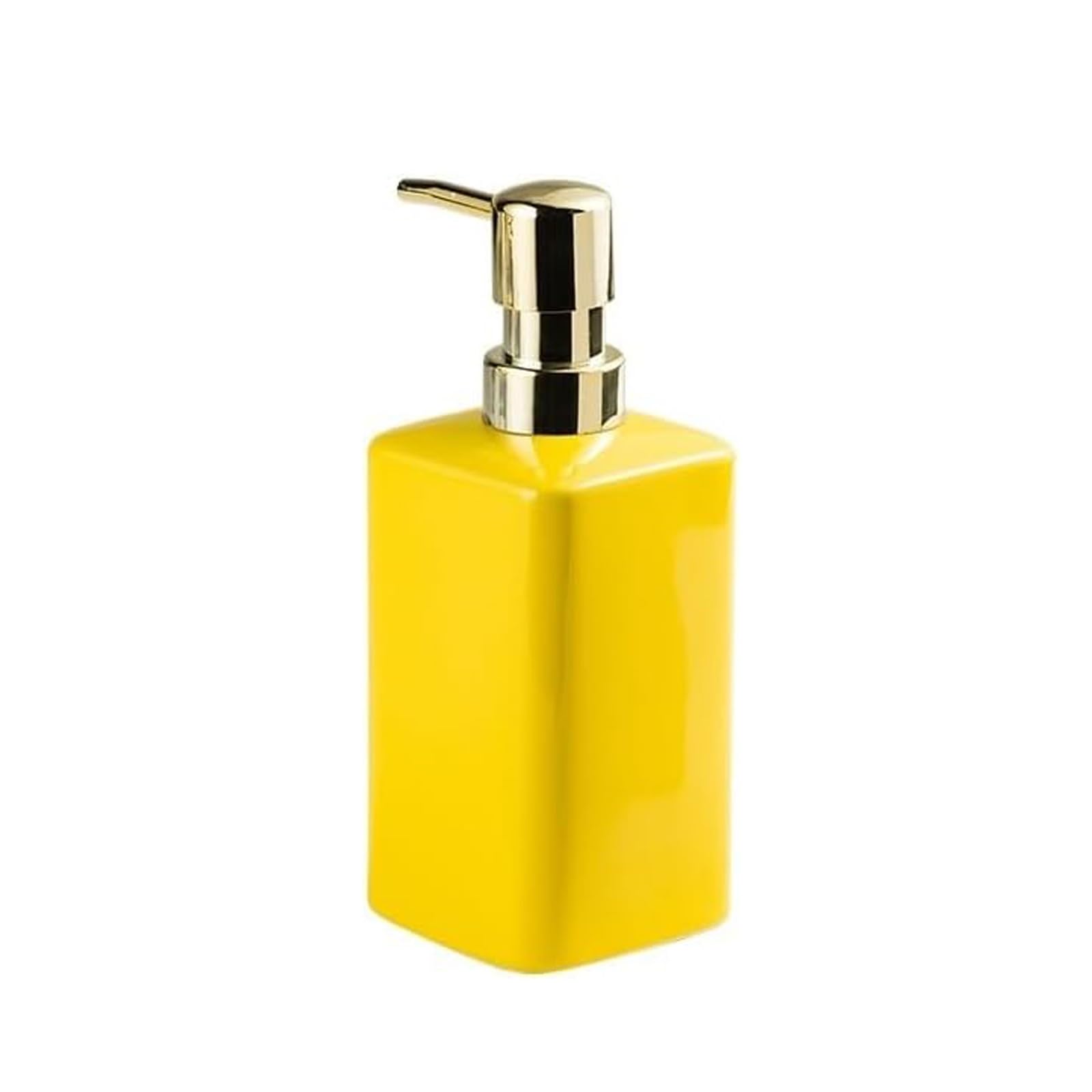 Kxaoxgrc Gelb Glass Soap Lotion Dispenser Set, Hand Soap Dispenser Ceramic Gold Pump Square Lotion Bottle Multicolor Kitchen Bath(Gelb)