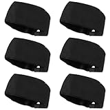6PCS Chef Hats for Women Men Adjustable Unisex Sushi Hat Black Chef Hat Kitchen Cooking Food Cap Chef Mesh Top Skull Cap