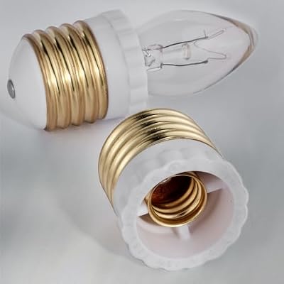Candelabra Socket Adapters, Standard Light Socket to Candelabra Bulb Socket Adapter, Medium Screw E26 Base to Small E12 Screw Socket Converter, UL (8)