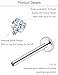 Msndnkwo Medusa Piercing Jewelry Stainless Steel Labret Jewelry Monroe Lip Piercings Rings Different Size Tragus Nail Conch Cartilage Helix Earring Stud Bar Length 6mm 8mm 10mm 12mm