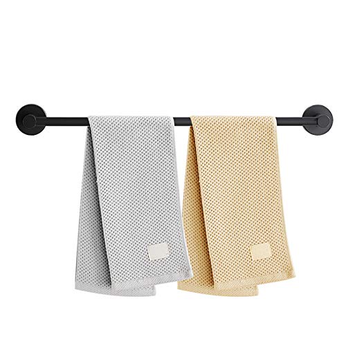XSWL Toallero Acero Inoxidable, Barra de Toalla de Mano Negra Mate, Barra de Toalla Redonda, Soporte de Toalla de Baño, Colgador de Paños de Cocina Cover