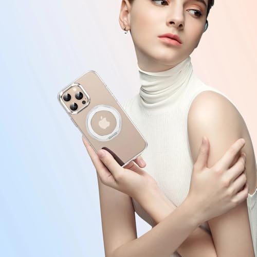 Support magnétique 360 coque iPhone 15 Pro Max transparente antichoc