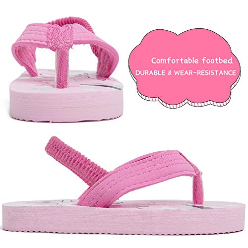 Image of Boys Girls Strap Flip Flops Sandals Cute Cartoon Unicorn Shark Toddler Flip Flop Kids Pool Beach Flat Slide Summer Water Shoes