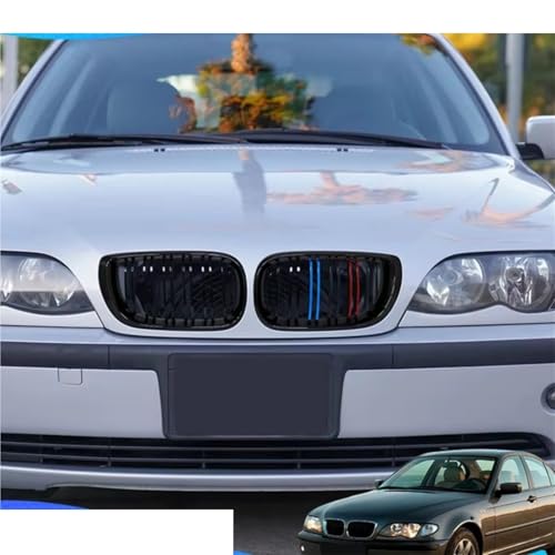 Parrilla delantera exclusiva Double Line Carbon para modelos Serie 3 E46 4D 318i a 330i 3