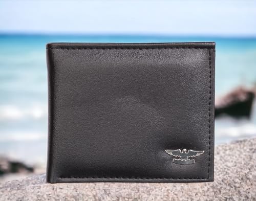 Image of Poland PU LEATHER BELT AND WALLET COMBO FOR MEN AND BOYS (Dark Black wallet /Black Belt)