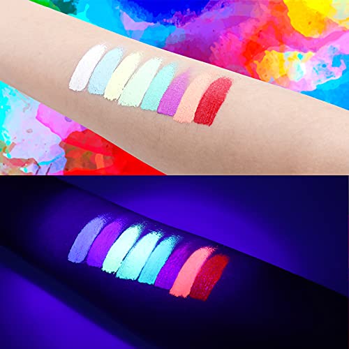 Creamify Lichtgevende verf, 24 stuks, neonkleuren, bodypainting, verf gebruikt voor carnaval, make-up, bodyverf, fluorescerende kleuren, gezichtsverf, kinderschmink, neonschmink, 8 kleuren - Image 4