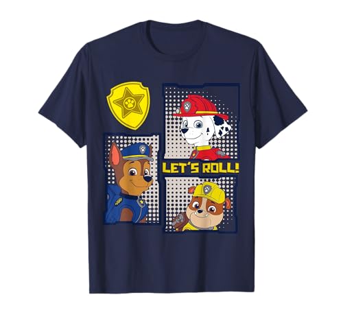 T-shirt Lets Roll Chase Marshall And Rubble coton col rond vêtement garcon fille