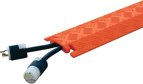 Checkers Protector de cable ligero de 1 canal de 3 pies de largo para múltiples líneas de 0.5 pulgadas, cubierta de cable de piso para pasarelas y