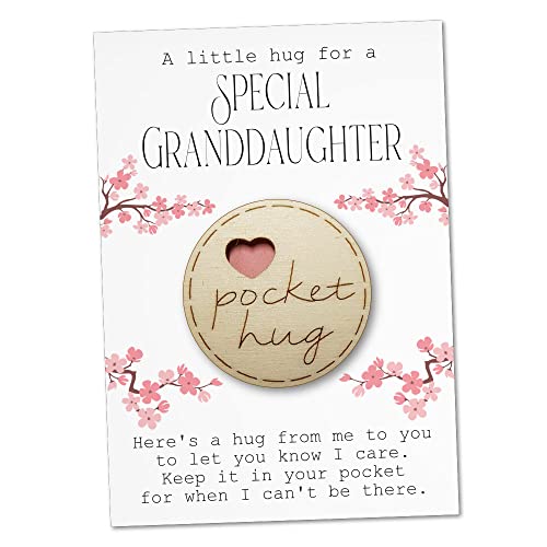 Maise & Rose Pocket Hug Wooden Token Gift For Granddaughter | TKG