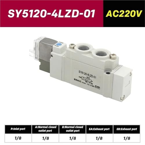 Distributeur SY5120 normal fermé à pilotage interne pour débit stable - 3