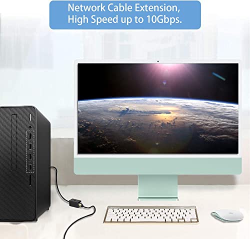 Image of RJ45 Inline Coupler Cat7 /Cat6 /Cat5e Ethernet Network Cable Extender Connector (Pack of 10) Black
