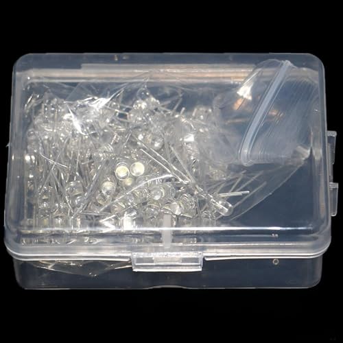 Kit Surtido de transistores, 100 unids/Caja 3mm LED Diodo Surtido Kit, Blanco Verde Rojo Azul Amarillo Naranja Rosa púrpura Blanco cálido DIY luz emitiendo diodo (Color : White Purple)