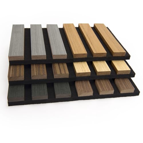Image of Art3d 6 x 4.7 in Soundproof Wood Texture Wall Panel, Sample Pack - 6 Colors