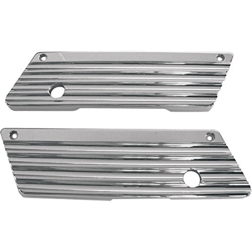 Cubiertas para Cierre de Alforjas Joker Machine, versión con aletas, cromadas, modelo Saddlebag Latch Covers - Finned - Chrome miniatura 1