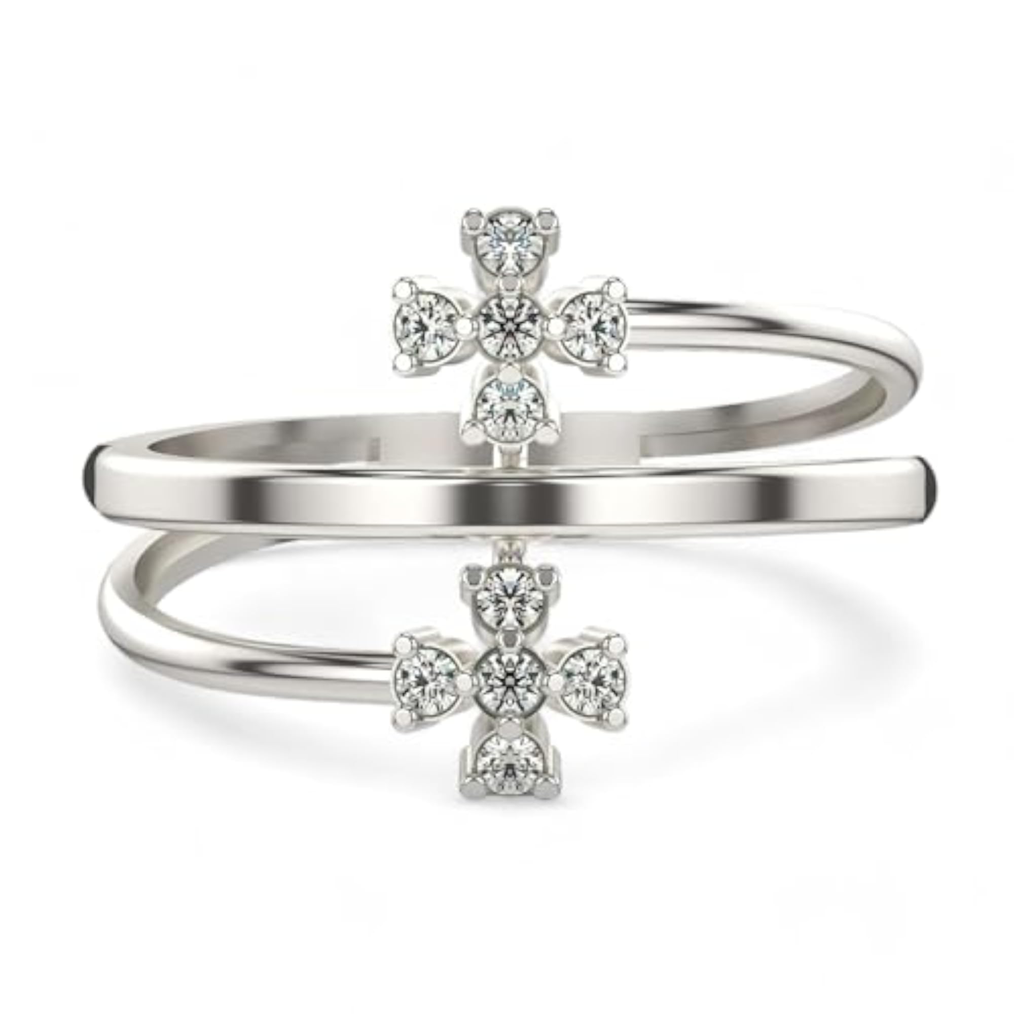 Women's Sterling Silver & Certified Lab Grown Diamond Ring, 0.14cts