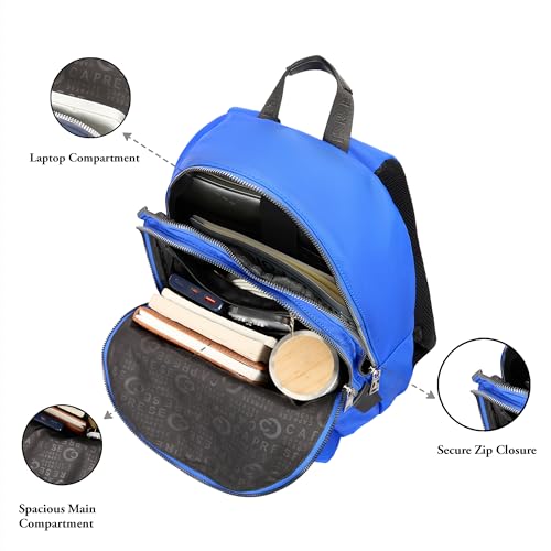 Image of Caprese Saturn Medium 15.6 Inch Laptop Backpack for Women with Adjustable Shoulder Straps & Multiple Compartments | Front Zip Pocket | Perfect for College, Office & Travel