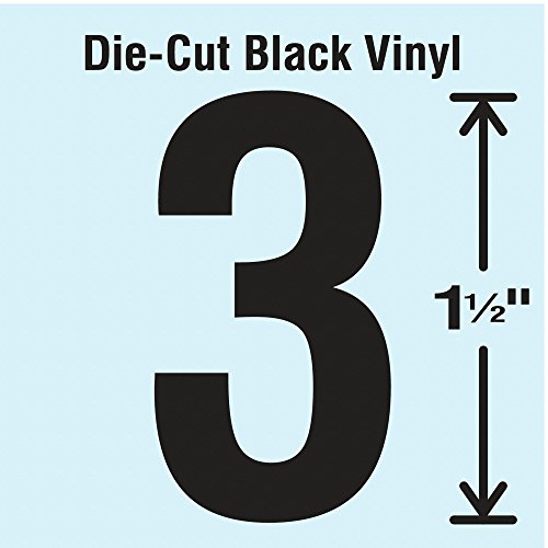 Die Cut Number Label, 3, 10 Cards, PK10