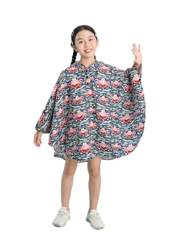 Image of Freesmily Kids Cute Raincoat Waterproof Rain Poncho Jacket Coat for Girls Boys