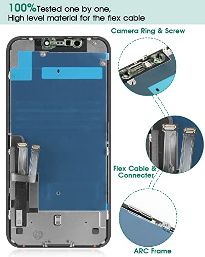 for iPhone 11 Screen Replacement for iPhone 11 LCD Display Touch A2111 Screen Replacement Sensor A2223 Digitizer for iPhone A2221 Screen Assembly Kits (Incell,Black)