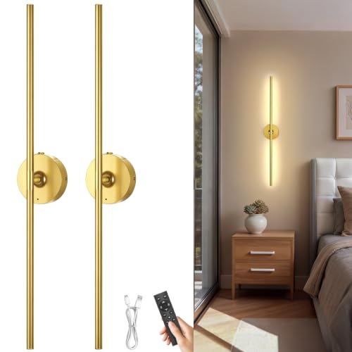 TOOWELL Battery Operated Wall Sconces Set of 2 - Wireless Wall Light Indoor