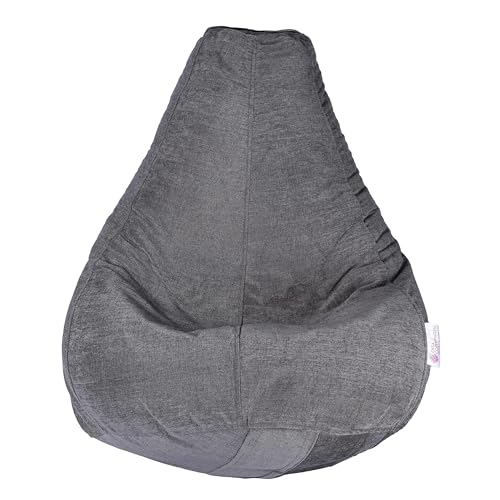 Image of Casa Copenhagen Premium Designer Fabric Bean Bag Chair, Filled with Beans | Capacity: Upto 7 Ft Height, 200 KG Weight | 4XL | Light Grey