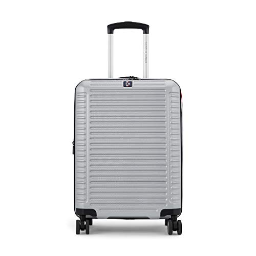 Image of Tommy Hilfiger Hummer Hardsided Cabin Luggage Trolley Bag for Travel - 56.5cms, Grey Small 8 Wheel Unisex Bag