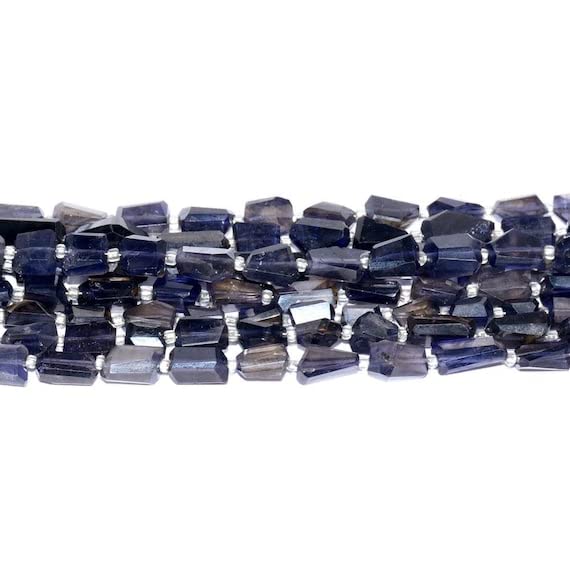 Iolite faceted nuggets perle en pierre naturelle 10mm 12mm pour fabrication de bijoux DIY
