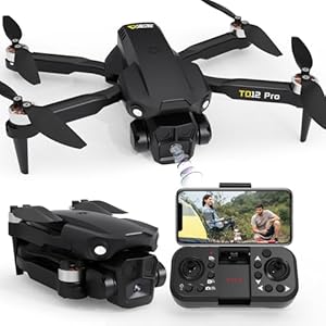 Drohne mit Kamera 1080P, Drone mit Bürstenlosem Motor Höhenlage Halten Kopfloser Modus 2 Kameras Faltbare FPV Drohnen RC Quadcopter für Anfänger TD12Pro