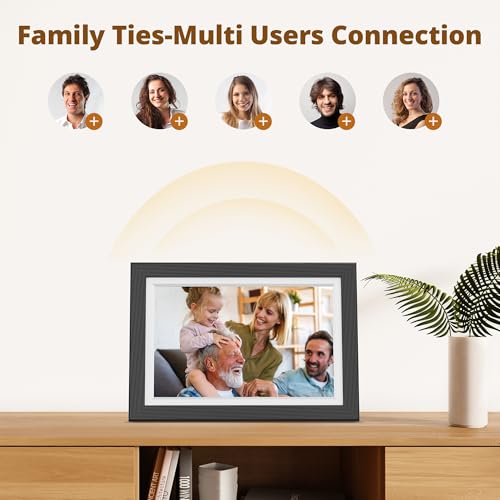 Image of Dragon Touch Digital Picture Frame WiFi 10 inch IPS Touch Screen Digital Photo Frame Display, 32GB Storage, Auto-Rotate, Share Photos via App, Email, Cloud, Classic 10 Brown