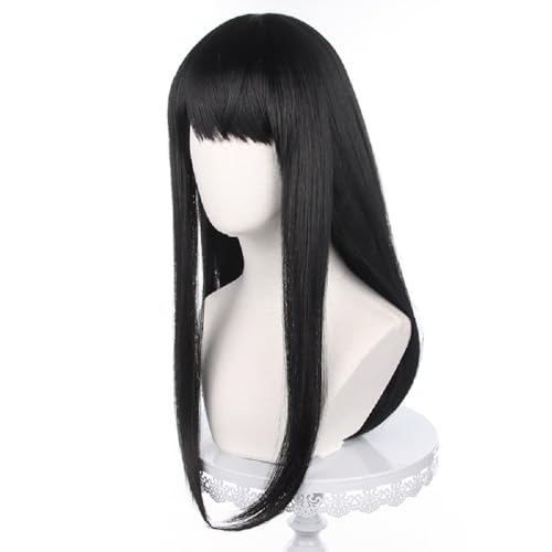 Image of Anime Wigs for Mitaka Asa Cosplay Wig - Black Long Resistant Synthetic Wig for Role Play with Wig Cap for Festival,Costume Party