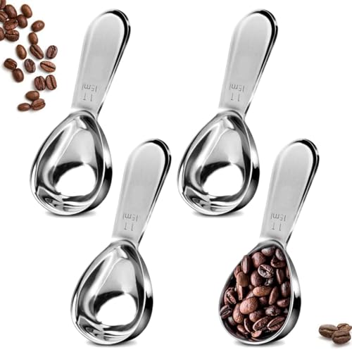 4 Pieces Coffee Scoop Stainless Steel Coffee Scoops Short Handle ...