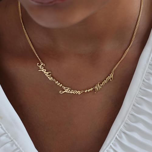 Collier prénom personnalisé et perle d'espacement en argent - 4