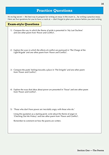 New GCSE English AQA Poetry Guide - Power & Conflict Anthology inc. Online Edition, Audio & Quizzes