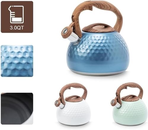 Théière en émail bleu pour préparer le thé sur feu à induction