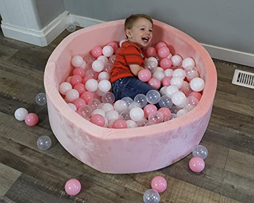 Airiir Foam Ball Pit- Pink Ball Pit for Kids 36x11 with 200 Colored 2.75 Plastic Balls. Ball Pit for Toddlers, Babies, Young Children Ages 1-4. Hours of Healthy Activity & Development. Easy to Clean