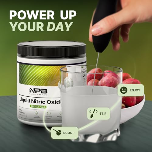 Image of Nature's Pure Blend Liquid Nitric Oxide Supplement for Men - L-Arginine Powder - Nitric Oxide Booster & Circulation Supplement - Blood Flow Support, L Arginine and L Citrulline - 5000MG (Prickly Pear)