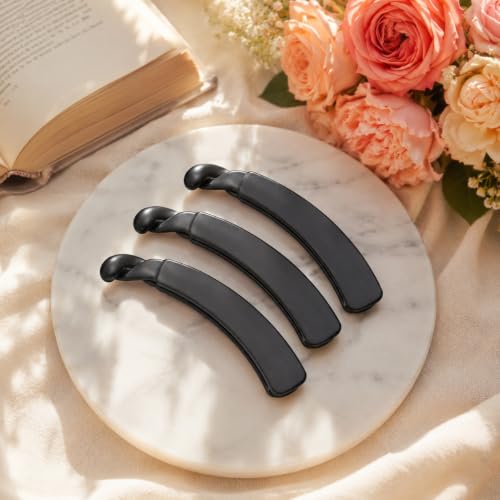 Image of Glaze Matte Finish Curved Hair Clips for Women & Girls Pack of 3 Hair Claw (large)